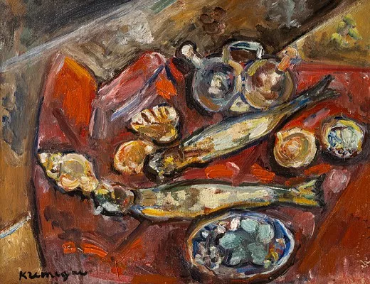 Nature morte aux poissons et aux coquillages